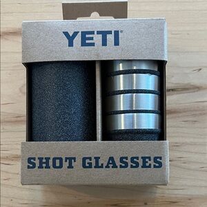 YETI Silver and Black Shot Glass Set